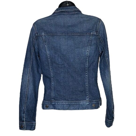AG Adriano Goldschmied Womens Small Trucker Jean Jacket Blue Denim Western NEW - Picture 2 of 14